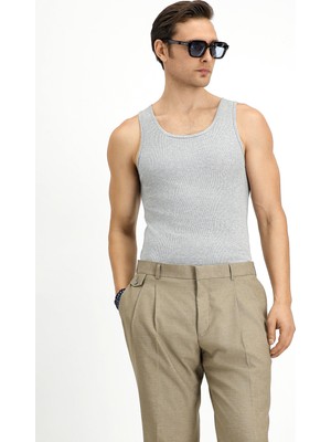 Slim Fit Dar Kesim Pamuklu Fitilli Atlet