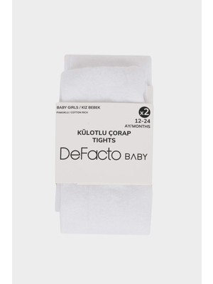 DeFacto 2'li Pamuklu Külotlu Çorap Kız Bebek F6100A5NS