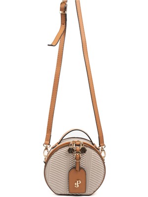 Silver & Polo Silver Polo Bej - A.Taba Hasır Kadın Çapraz Çanta SP1163