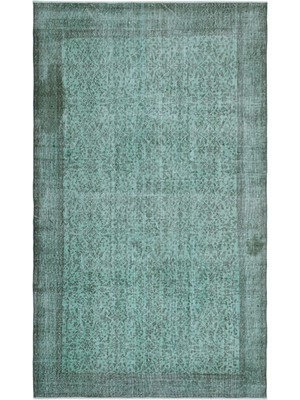 Atina Turkuaz Eskitme Yün Modern Desenli Yün Hav Toz Vermez Leke Tutmayan Salon Yolluk Mutfak El Dokuma Halı