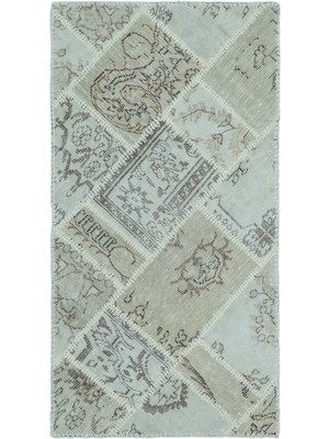 Teselya Bej Patchwork Yün Modern Desenli Yün Hav Toz Vermez Leke Tutmayan Salon Yolluk Mutfak El Dokuma Halı