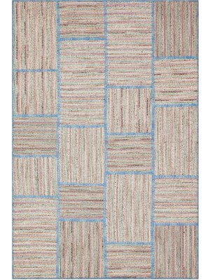 Bespoky 157x233 cm Kırmızı Açık renkli Yama işi Bohem Geometrik Halı | Salon Yatak Odası Halısı | UNİQUE-36922
