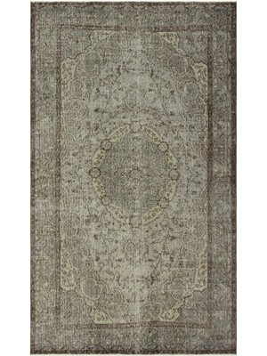 Bespoky 168x272 cm Bej Bej, Gri Tonları Madalyonlu Klasik Bitkisel Halı | Salon Yatak Odası Halısı | UNİQUE-34248