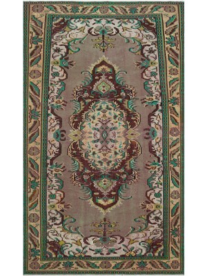 Atina Yeşil Eskitme Yün Modern Desenli Yün Hav Toz Vermez Leke Tutmayan Salon Yolluk Mutfak El Dokuma Halı