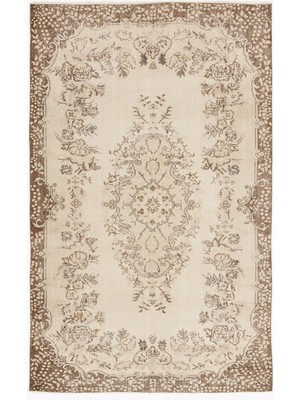 Bespoky 192x299 cm Kahverengi Klasik Yün Halı | Salon Yatak Odası Halısı | %100 Doğal Yün El Yapımı El Dokuma | UNİQUE-6594