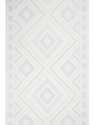  Geometrik Beyaz Pamuk Dikdörtgen Modern Desenli Pamuk Makinada Yıkanabilir Hav Toz Vermez Leke Tutmayan Kaymaz Taban Dijital Makine Baskı Salon Yolluk Mutfak Halı