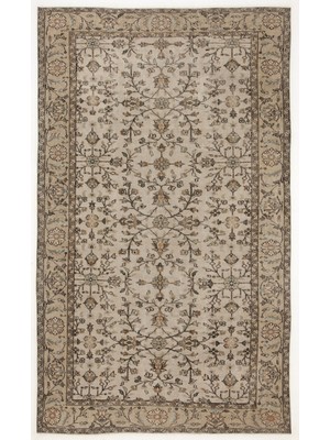 Girit Bej Çizgili Yün Modern Desenli Yün Hav Toz Vermez Leke Tutmayan Salon Yolluk Mutfak El Dokuma Halı