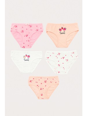 Katia & Bony Kız Çocuk Çilek Baskılı 5'li Slip Külot