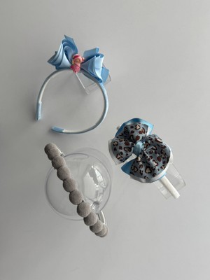 Kalben Accessories 3’lü Fiyonk Detaylı Taç Seti - Çocuklar Için Renkli Saç Aksesuarı