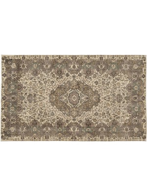 Kahverengi Göbekli Yün Modern Desenli Yün Hav Toz Vermez Leke Tutmayan Salon Yolluk Mutfak El Dokuma Halı