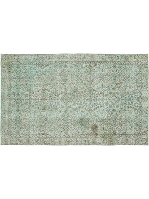 Yeşil Eskitme Yün Modern Desenli Yün Hav Toz Vermez Leke Tutmayan Salon Yolluk Mutfak El Dokuma Halı