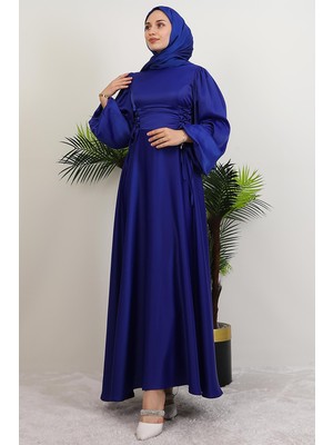 Neşe Tesettür Elbise Gece Mavi