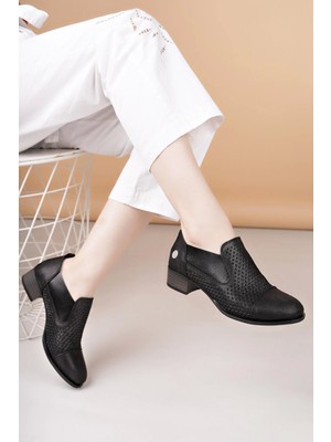 Mammamia D25YA 7150 Platin Simli Hakiki Deri Kadın Ayakkabı