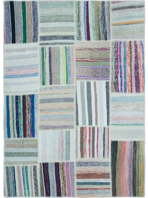 Teselya Bej Eskitme Yün Modern Desenli Yün Hav Toz Vermez Leke Tutmayan Salon Yolluk Mutfak El Dokuma Halı