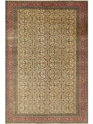 Teselya Bej Çizgili Yün Modern Desenli Yün Hav Toz Vermez Leke Tutmayan Salon Yolluk Mutfak El Dokuma Halı