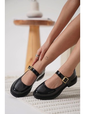 Yoko Siyah Rugan Oxford Ayakkabı