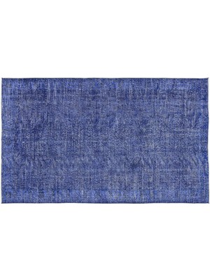 Mavi Eskitme Yün Modern Desenli Yün Hav Toz Vermez Leke Tutmayan Salon Yolluk Mutfak El Dokuma Halı