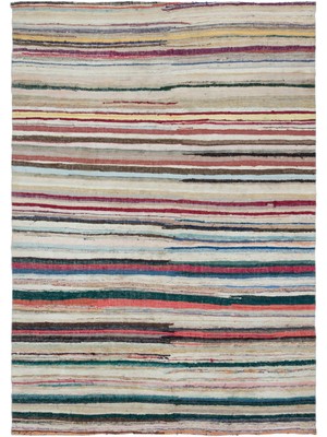 Bespoky 207x285 cm Çok Renkli Çizgili Bohem Halı | Salon Yatak Odası Halısı | UNİQUE-31756