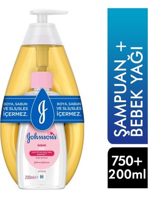 Johnson's Baby Gold Şampuan 750 ml + Bebek Yağı 200 ml