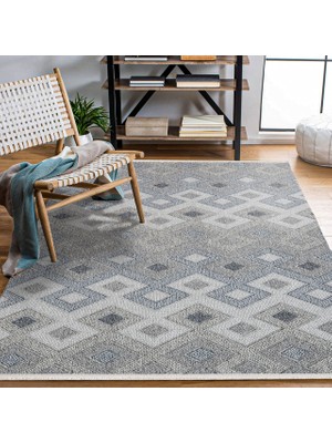 Bespoky 80x150 cm Gri Yıkanabilir Modern Halı | Yatak Odası Çocuk Odası Halı | Yıkanabilir Kaymaz Leke Tutmayan | CREA_NEPAL-9962N