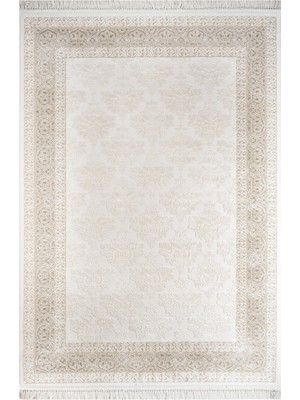 Bespoky  Geometrik Bej Akrilik Dikdörtgen Modern Desenli Akrilik Hav Vermeyen Leke Tutmayan Kolay Temizlenen Yumuşak Makine Salon Yolluk Mutfak Halı