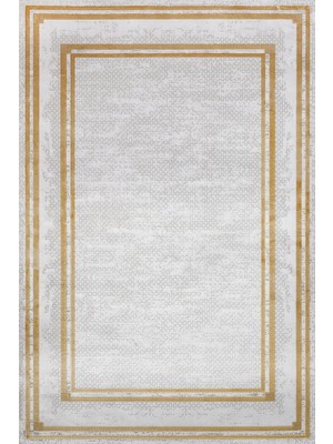 Bespoky 80x150 cm Sarı Blackbrown Modern Etnik Yıkanabilir Halı | Mutfak Balkon Yatak Odası Halısı | Leke Tutmayan Kaymaz | GM_BLACKBROWN-13671S