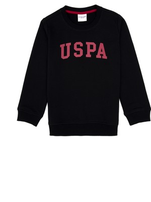 U.S. Polo Assn. Erkek Çocuk Siyah Bisiklet Yaka Basic Sweatshirt 50313830-VR046
