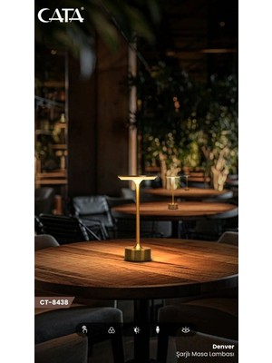 Cata Toronto Gold Renk Şarjlı Masa Lambası CT-8438G