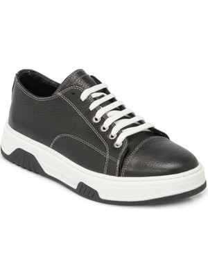 Tergan  Siyah Hakiki Deri Erkek Sneaker - E24I1AY56604-A23