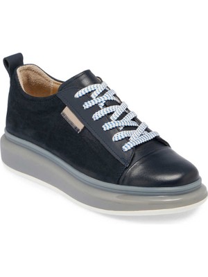 Tergan  Lacivert Hakiki Deri Erkek Sneaker - E24I1AY56624-A31