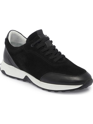 Tergan  Siyah Hakiki Süet Deri Erkek Sneaker - E24I1AY56639-A01
