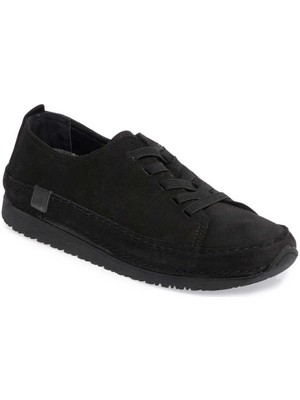 Tergan  Siyah Hakiki Nubuk Deri Kadın Sneaker - K24I1AY67268-A64