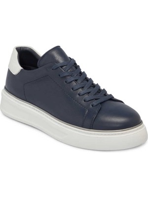Tergan  Lacivert Hakiki Deri Erkek Sneaker - E24I1AY56688-A31