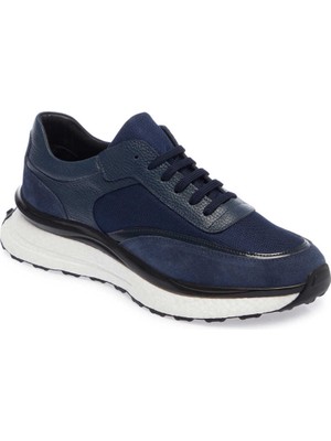 Tergan  Lacivert Hakiki Deri Erkek Sneaker - E24I1AY56698-A31