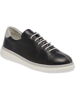 Tergan  Siyah Hakiki Deri Erkek Sneaker - E24I1AY56812-A23