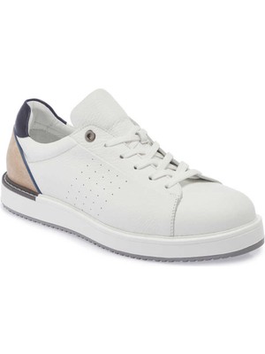 Tergan  Beyaz Hakiki Deri Erkek Sneaker - E24I1AY56700-B69