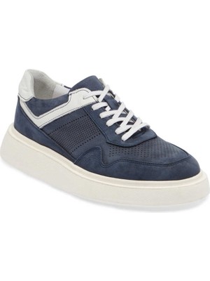 Tergan  Lacivert Hakiki Nubuk Deri Erkek Sneaker - E24I1AY56854-C39