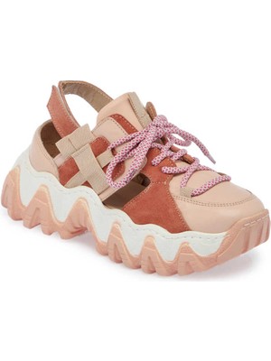 Tergan  Pudra Hakiki Deri Kadın Sneaker - K24I1AY67341-A67