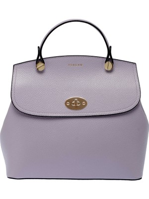 Tergan Lila Hakiki Deri Kadın El Çantası - S25Y1BC79121-P5M