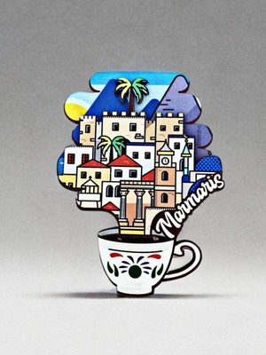 Marmaris Temalı Magnet Ahşap Lazer Kesim 3 Boyutlu Buzdolabı Süsü