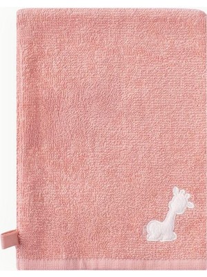 Uygun Bebe Bebek Havlu Banyo Kesesi Zürafa Nakışlı Pembe