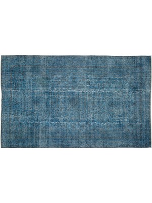 Turkuaz Eskitme Yün Modern Desenli Yün Hav Toz Vermez Leke Tutmayan Salon Yolluk Mutfak El Dokuma Halı