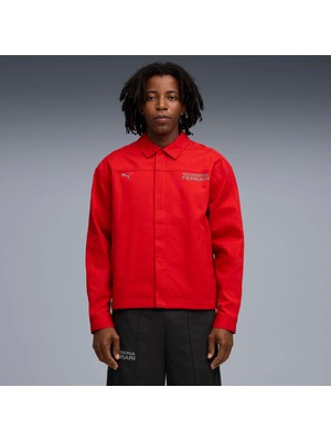 Puma Erkek Kırmızı Puma Ferrari Lifestyle Jacket Kırmızı Erkek Fermuarlı Ceket