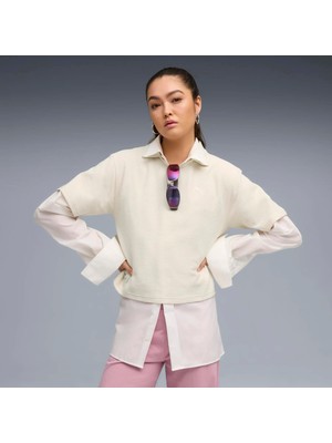 Puma Kadın  Puma Puma Class Relaxed Polo Tee Krem Kadın Polo T-Shirt