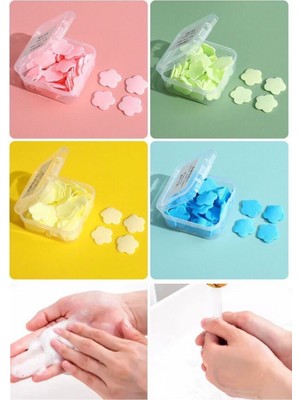 Pratik Hijyenik Çözüm 4 Adet renkli Kağıt Sabun Kutusu 400 Yaprak Kokulu Tek Kullanımlık El Sabunu