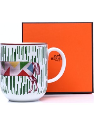 Hermes - Lüks Seramik Kupa – Özel Koleksiyon Mug - At Motifli Tasarım