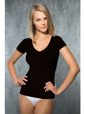 Doreanse Kadın Modal V Yaka Kısa Kollu T Shirt 9380