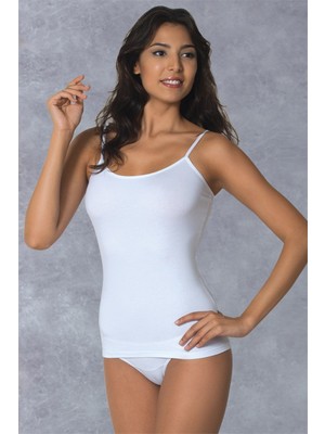 DOREANSE 9366 BAYAN MODAL İNCE ASKILI BEYAZ ATLET