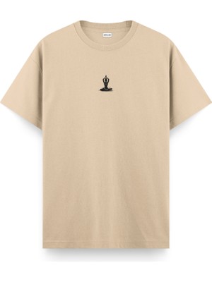 Sukhasana Yoga Regular T-Shirt Krem