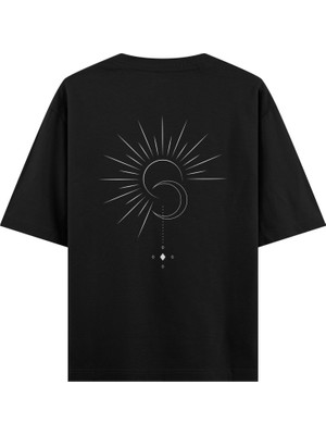 Yin Yang Yoga Oversize T-Shirt Siyah